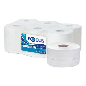 Туалетная бумага FOCUS Mini Jumbo, 2сл. белая, 170 м/12.