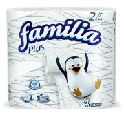 Туалетная бумага Familia Plus 2сл белая, 4рул/22м.
