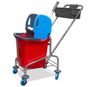 Тележка уборочная 1*25л с  лотком и универсальным отжимом, хром, Турция