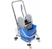 Тележка уборочная 1*30л с универсальным отжимом и металлической корзинкой, Китай