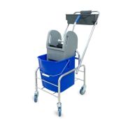 Тележка уборочная 1*25л с  лотком и универсальным отжимом, хром, Россия