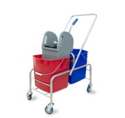 Тележка уборочная 2*25л хром с универсальным отжимом, Россия