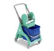 Тележка уборочная 1*15л Nick 15 зелёная с ручкой и Tec-отжимом, TTS