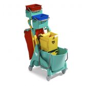 Тележка уборочная 1*28л Nick Plus 60 с отжимом для плоских мопов и держателем мусорного мешка, TTS