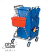 Тележка Х-типа под мешок для мусора, белья, с карманами для аксессуаров и ведром