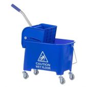 Ведро с отжимом для плоских мопов, 20л, 2 секции, синее