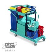 Тележка GREEN 500,с основой RILSAN, 2х15л ведра, 2х6л ведра, отжимом Тес, колеса 100 mm