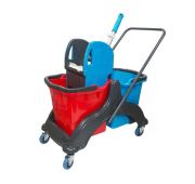Тележка уборочная 2*25л пластик с универсальным отжимом без лотка, Турция
