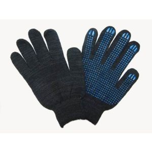 Перчатки х/б с ПВХ (5 ниток) ЧЁРНЫЕ