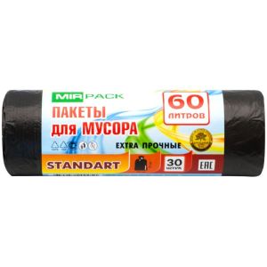 Мешки для мусора 60л*30шт 7мкм STANDART